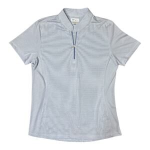 Greg Norman Women's Blue Stripped Golf Polo - Size L